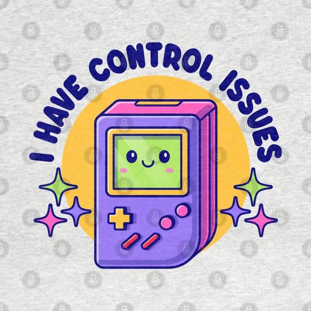 Cute Kawaii Video Game Console - Funny Control Issues Pun by TwistedCharm